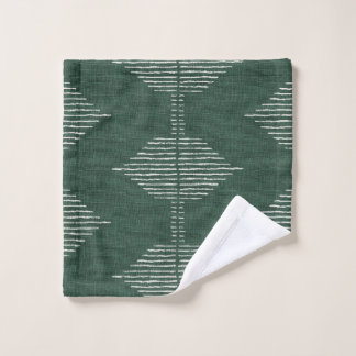 Boho Geometric Bath Towels in Emerald Green Washandje