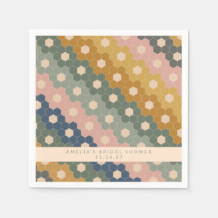 Boho Geometric Blue Green Custom Vrijgezellenfeest Servet
