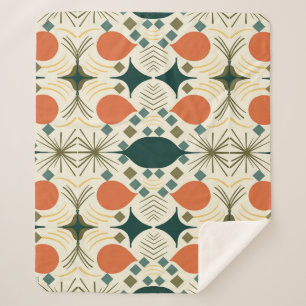 Boho Geometric Colorful Diamond Pattern Sherpa Deken