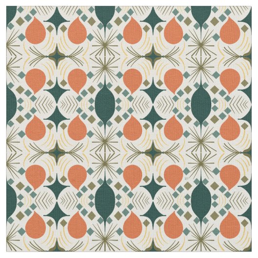 Boho Geometric Colorful Diamond Pattern Stof (Close Up)