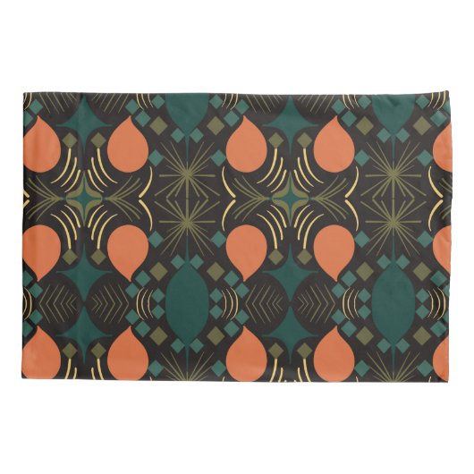 Boho Geometric Diamond Black Kussensloop (Achterkant)