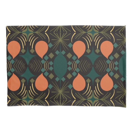 Boho Geometric Diamond Black Kussensloop (Voorkant)