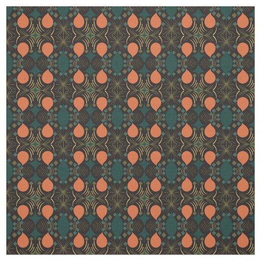 Boho Geometric Diamond Black Pattern Stof (Swatch)