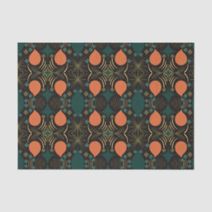 Boho Geometric Diamond Black Pattern Tissuepapier