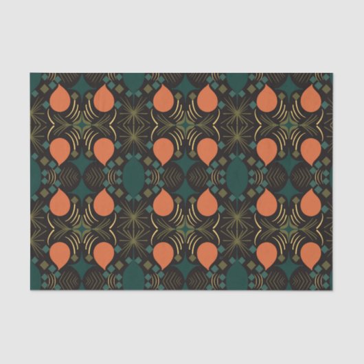 Boho Geometric Diamond Black Pattern Tissuepapier (Voorkant)