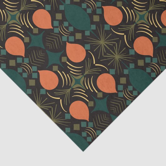 Boho Geometric Diamond Black Pattern Tissuepapier (Detail)