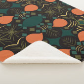 Boho Geometric Diamond Black Sherpa Deken (3/4)