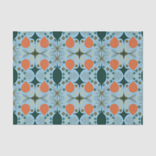 Boho Geometric Diamond Blue Pattern Tissuepapier