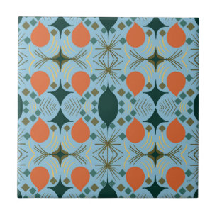Boho Geometric Diamond Blue Tegeltje