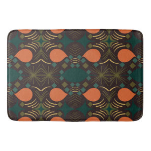 Boho Geometric Diamond Brown Pattern Badmat