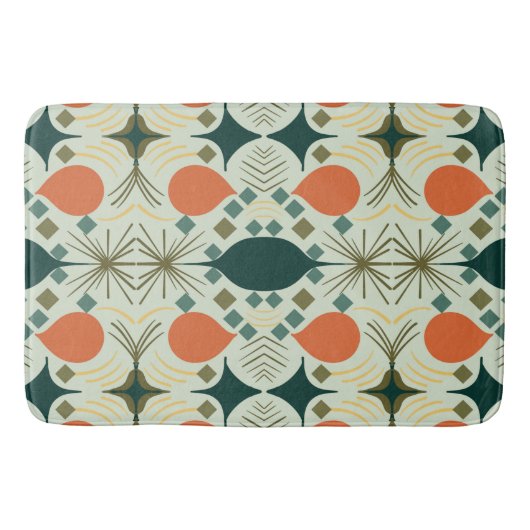 Boho Geometric Diamond Mint Pattern Badmat (Voorkant)