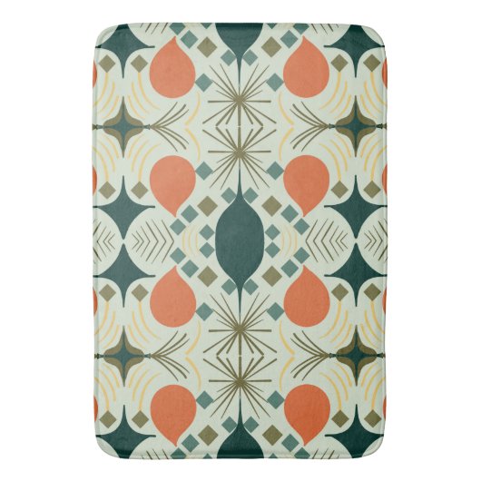 Boho Geometric Diamond Mint Pattern Badmat (Voorkant Verticaal)