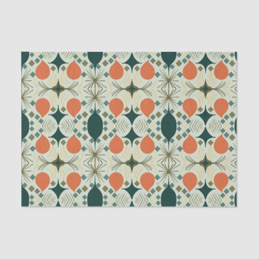 Boho Geometric Diamond Mint Pattern Tissuepapier (Voorkant)