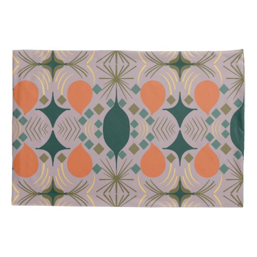 Boho Geometric Diamond Paars Kussensloop (Achterkant)