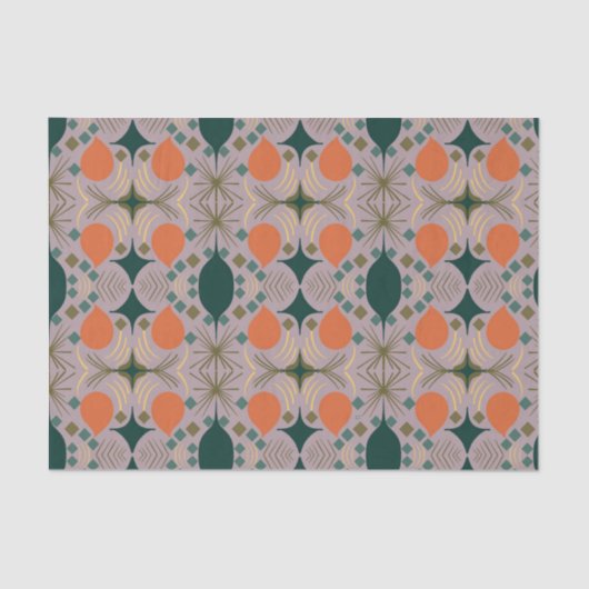 Boho Geometric Diamond Paars Pattern Tissuepapier (Voorkant)