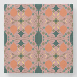 Boho Geometric Diamond Roze Stenen Onderzetter