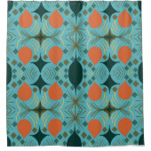 Boho Geometric Diamond Turquoise Douchegordijn (Voorkant)