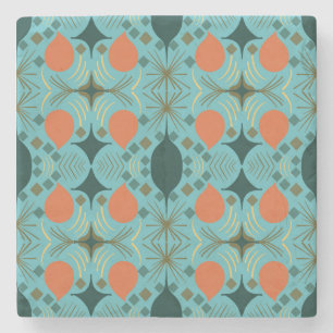 Boho Geometric Diamond Turquoise Stenen Onderzetter