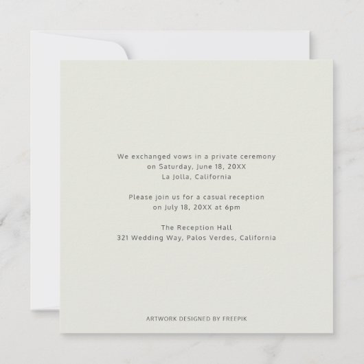 Boho Geometric Gold Greenery Reception only Kaart (Achterkant)