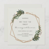 Boho Geometric Gold Greenery Wedding Elopement Aankondiging (Voorkant / Achterkant)