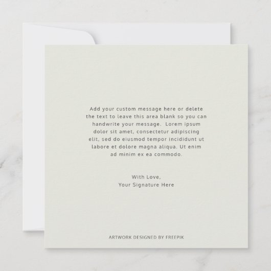 Boho Geometric Gold Greenery Wedding Elopement Aankondiging (Achterkant)