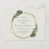 Boho Geometric Gold Greenery Wedding Elopement Aankondigingskaart (Voorkant)