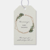 Boho Geometric Greenery Gender Neutral Baby shower Cadeaulabel (Voorkant)