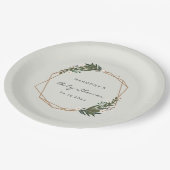 Boho Geometric Greenery Gender Neutral Baby shower Papieren Bordje (Gekanteld)