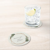 Boho Geometric Greenery Gender Neutral Baby shower Ronde Kartonnen Onderzetter (Insitu)