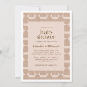 Boho Geometric Lines Terracotta Baby shower Kaart (Voorkant)