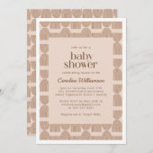 Boho Geometric Lines Terracotta Baby shower Kaart (Voorkant / Achterkant)