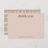 Boho Geometric Lines Terracotta Custom Shower Bedankkaart (Voorkant / Achterkant)