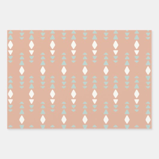 Boho Geometric Neutral Fun Floral Pastel Inpakpapier Vel (Voorkant 3)