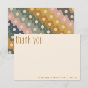 Boho Geometric Sage Yellow Wedding Custom Bedankkaart