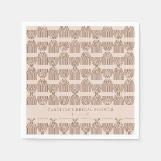 Boho Geometric Terracotta Custom Vrijgezellenfeest Servet (Voorkant)