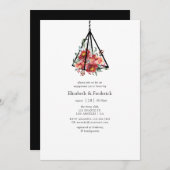 Boho Geometric Terrarium Floral Engagement Party Kaart (Voorkant / Achterkant)