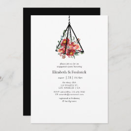 Boho Geometric Terrarium Floral Engagement Party Kaart