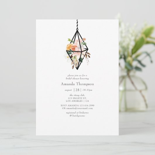 Boho Geometric Terrarium Floral Vrijgezellenfeest Kaart (Staand voorkant)