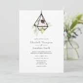 Boho Geometric Terrarium Floral Wedding Kaart (Staand voorkant)