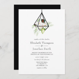 Boho Geometric Terrarium Floral Wedding Kaart