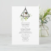 Boho Geometric Terrarium Floral Wedding Kaart (Staand voorkant)