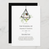 Boho Geometric Terrarium Floral Wedding Programmakaart (Voorkant / Achterkant)