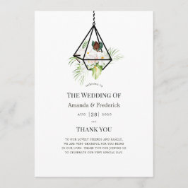 Boho Geometric Terrarium Floral Wedding Programmakaart