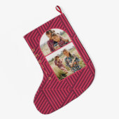 Boho Geometric Two Photo and Name Grote Kerstsok (Achterkant (Hangend))