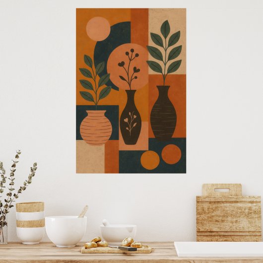 Boho Geometric Wall Art – Abstract Minimalist Post Poster (Keuken)