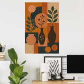 Boho Geometric Wall Art – Abstract Minimalist Post Poster (Thuiskantoor)