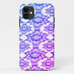 Boho Geometric Waterverf Pattern Blue Paars Case-Mate iPhone Case