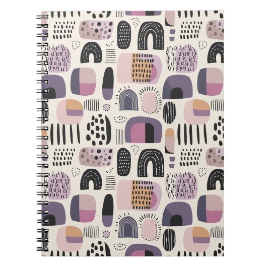 Boho Geometrisch Abstract Patroon Notitieboek (Voorkant)