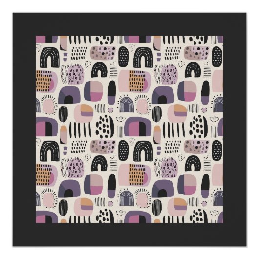 Boho geometrisch abstract patroon perfect poster (Voorkant)