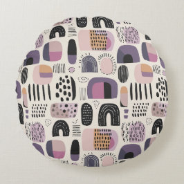 Boho Geometrisch Abstract Patroon Rond Kussen